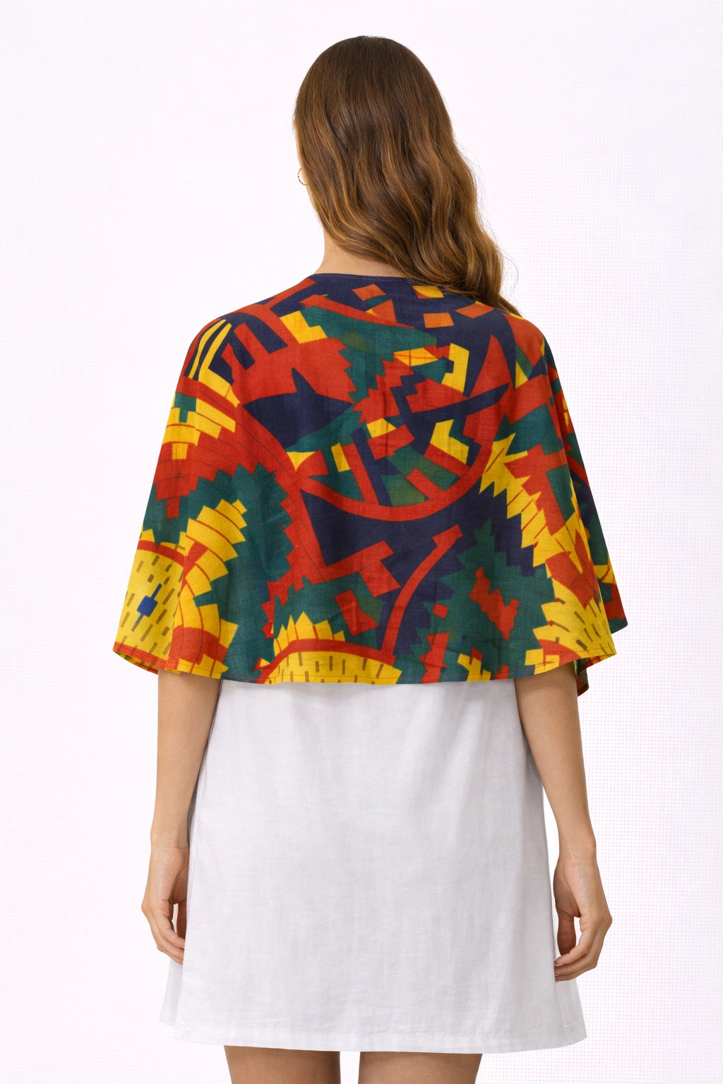Colorful Ethnic Pattern Shawl  (in side)