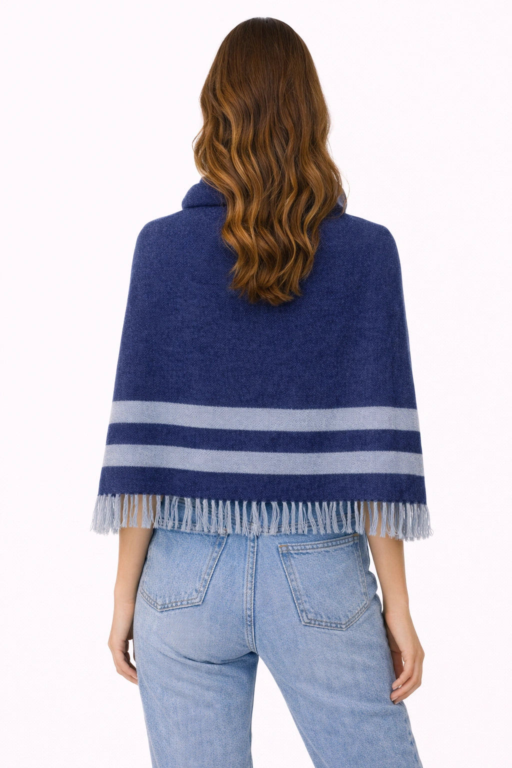 Elegant Navy Striped Shawl (in side)