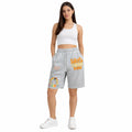 Women’s Grey Retro Graphic Shorts (INSIDE)