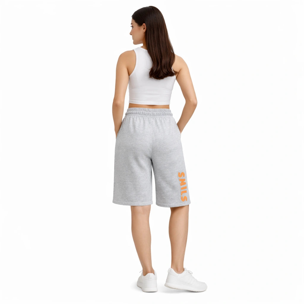 Women’s Grey Retro Graphic Shorts (INSIDE)
