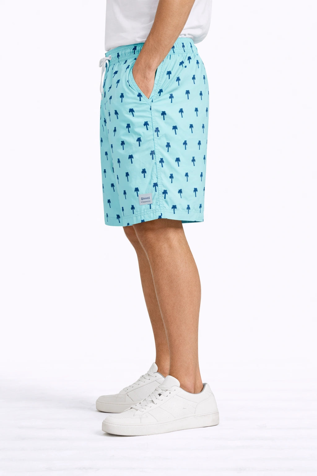 Men’s Turquoise Palm Print Shorts (INSIDE)