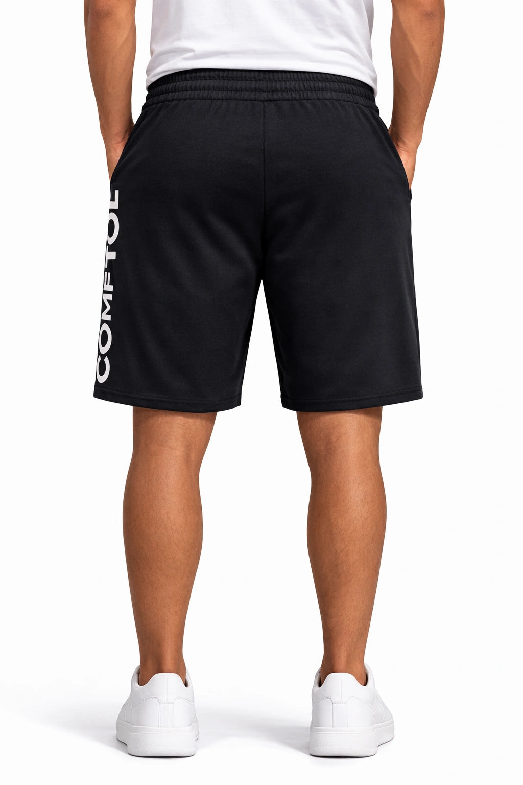Men’s Black Sport Shorts with Side Print (INSIDE)