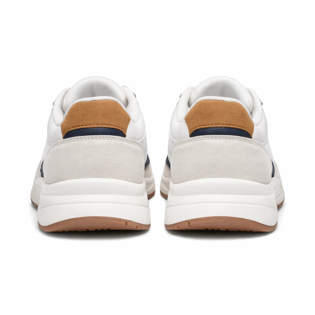 Men’s White Sneakers with Red & Navy Details (INSIDE)