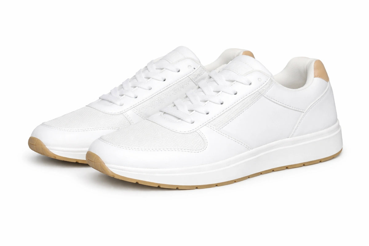 Women’s White Sneakers with Beige Detail (INSIDE)