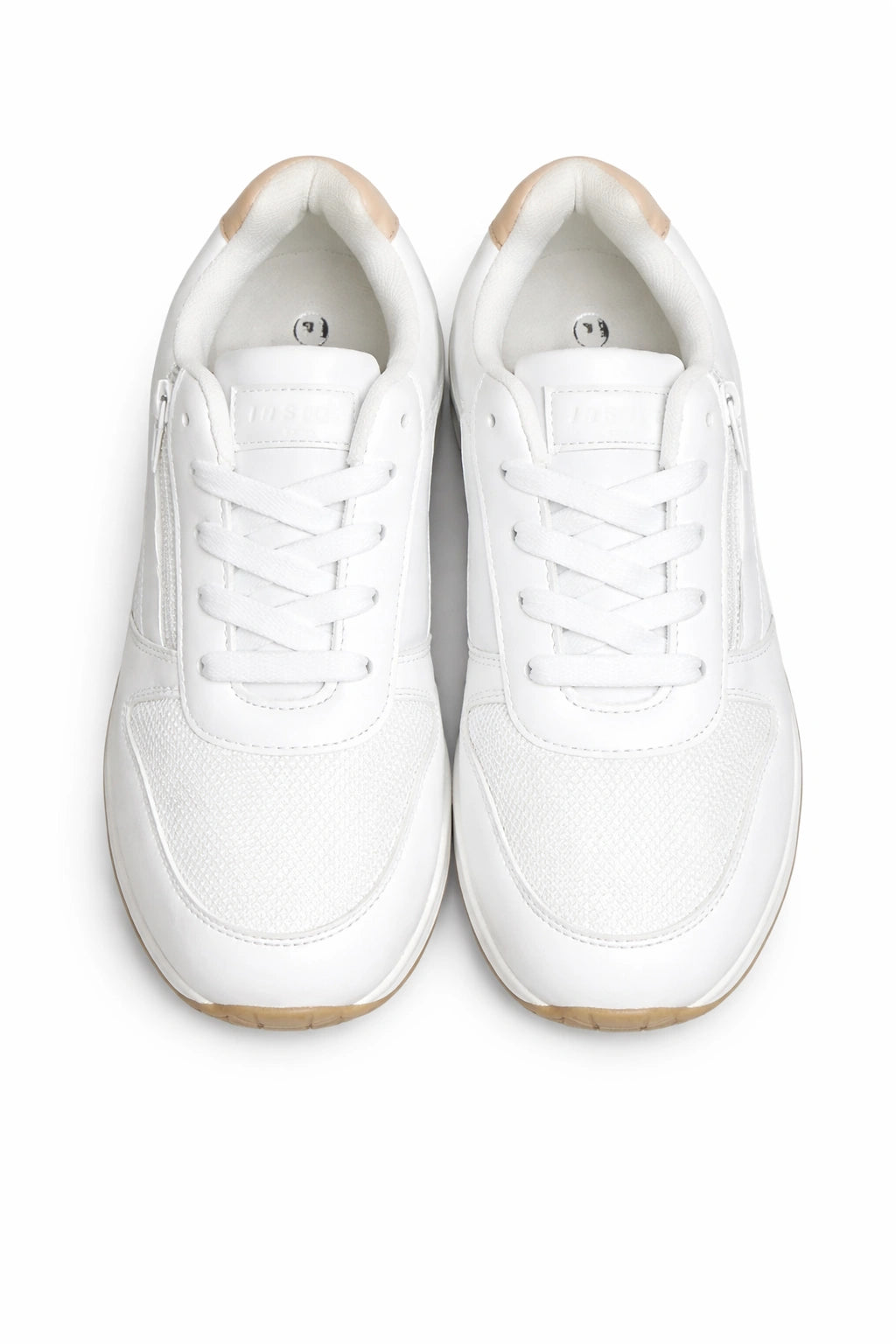 Women’s White Sneakers with Beige Detail (INSIDE)