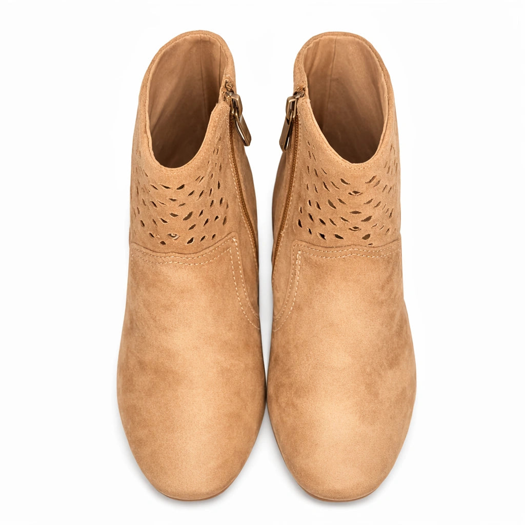 Women’s Camel Suede Ankle Boots (INSIDE)