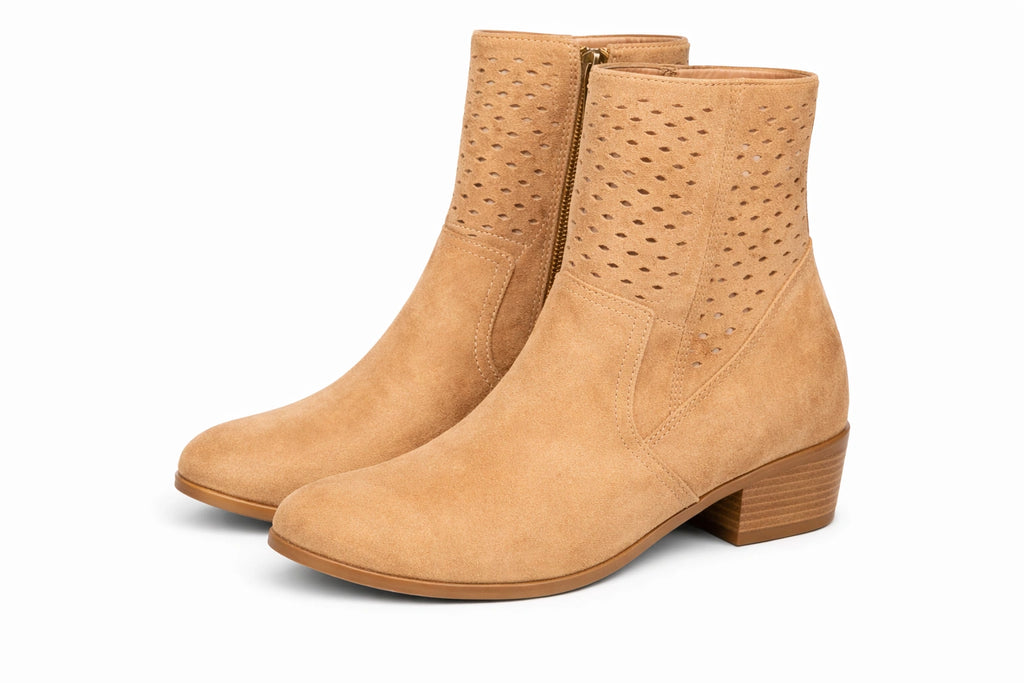 Women’s Camel Suede Ankle Boots (INSIDE)