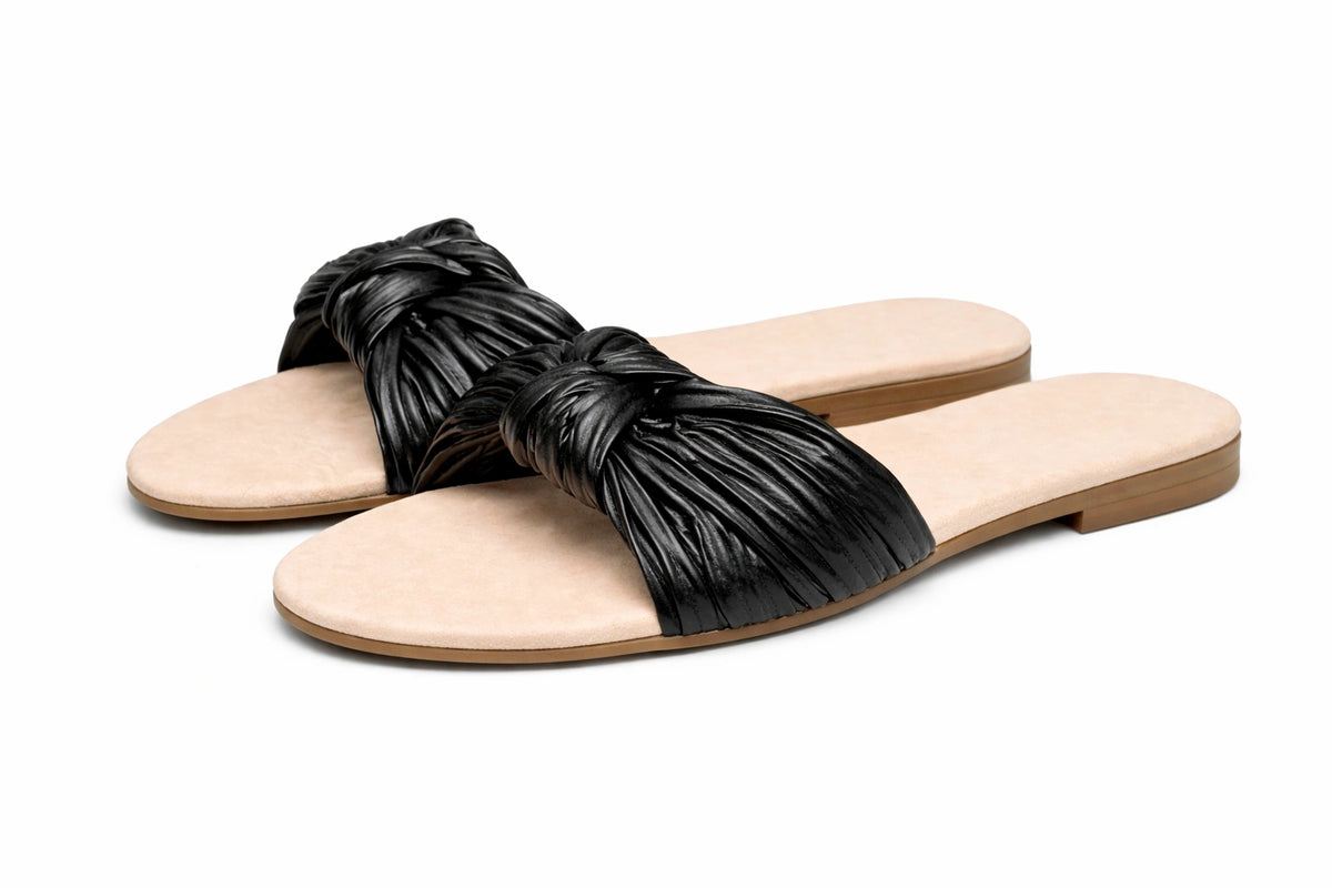 Women’s Black Knot Slide Sandals (INSIDE)