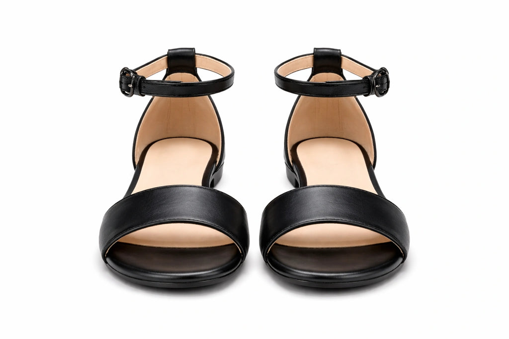 Women’s Black Ankle Strap Sandals (INSIDE)