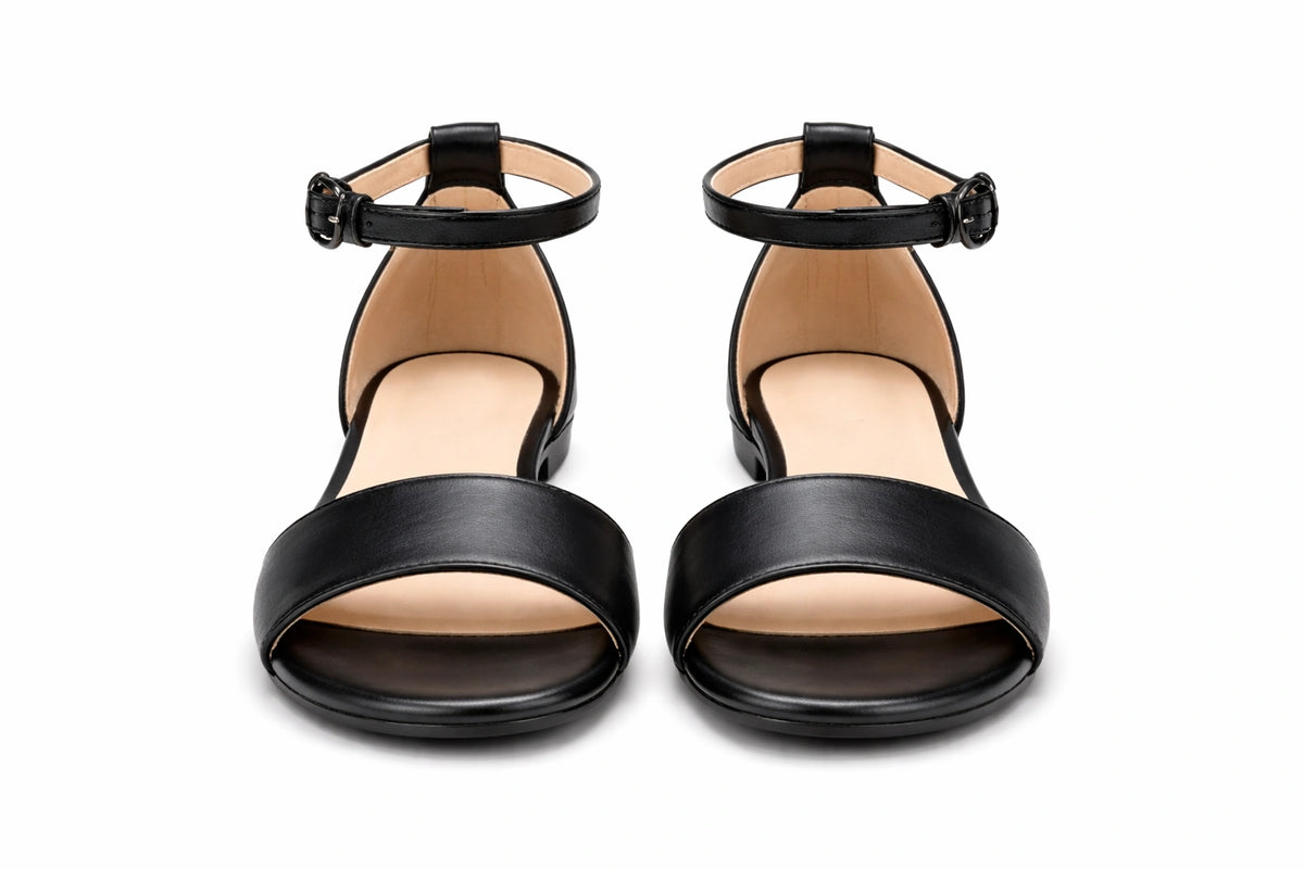 Women’s Black Ankle Strap Sandals (INSIDE)