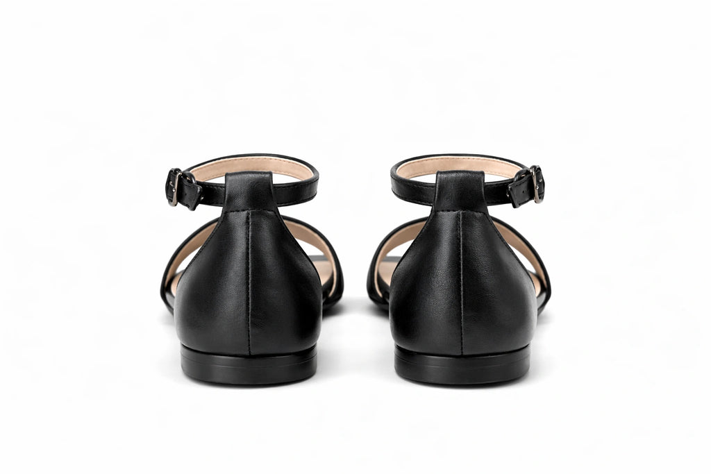 Women’s Black Ankle Strap Sandals (INSIDE)