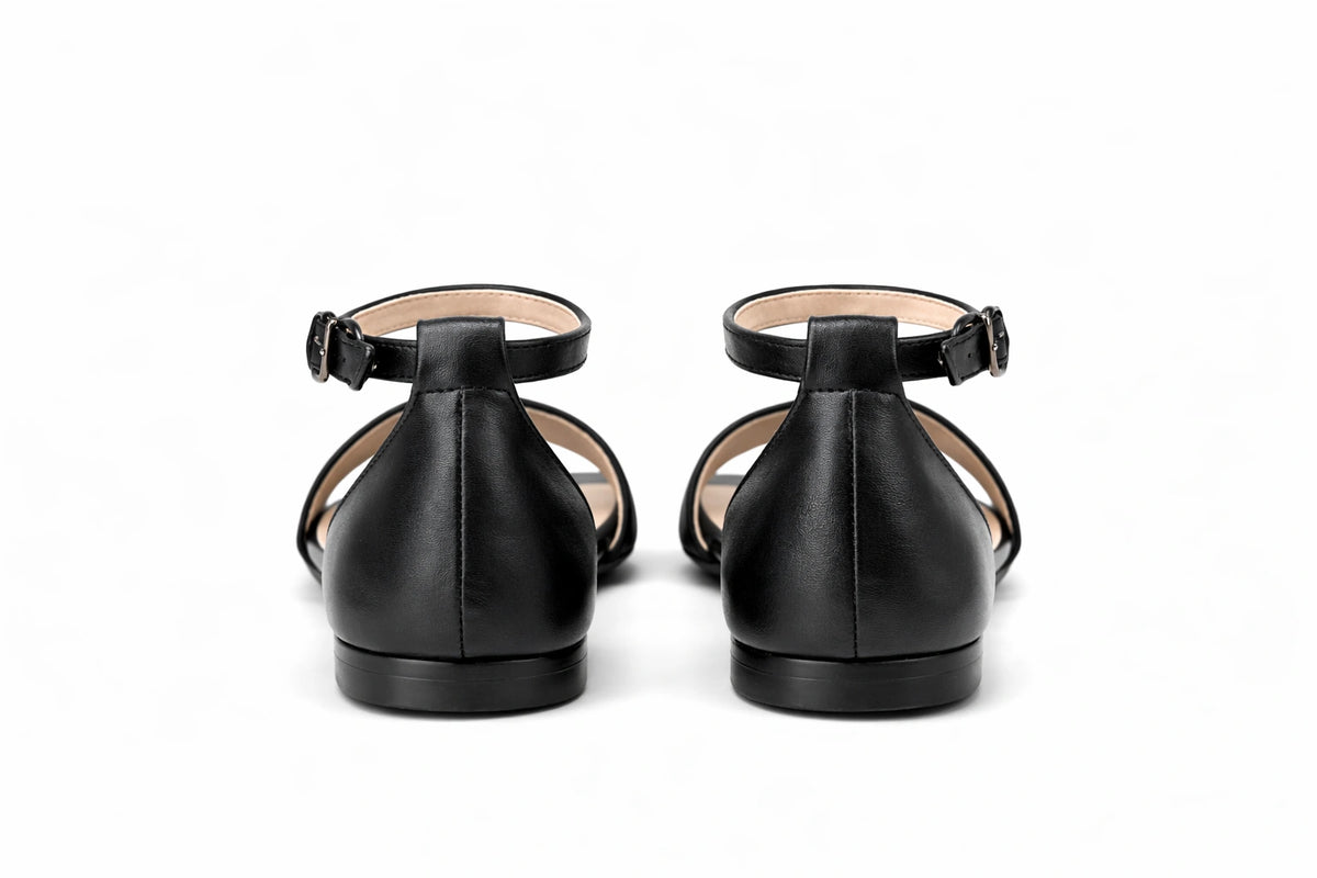 Women’s Black Ankle Strap Sandals (INSIDE)