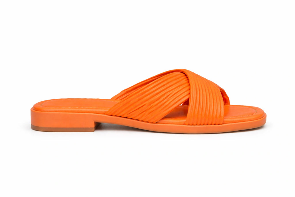 Women’s Orange Cross Strap Sandals (INSIDE)