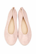 Women’s Blush Pink Suede Ballet Flats (INSIDE)