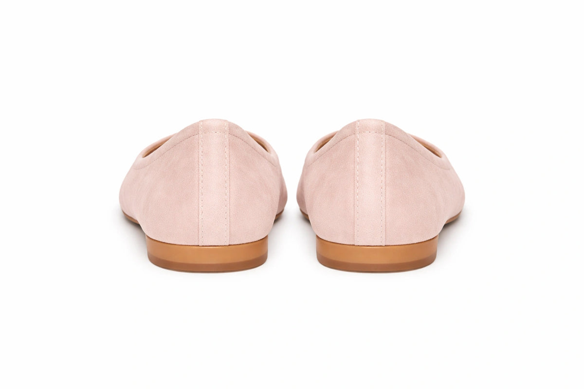 Women’s Blush Pink Suede Ballet Flats (INSIDE)