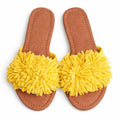 Yellow Pom Pom Slide Sandals (INSIDE)