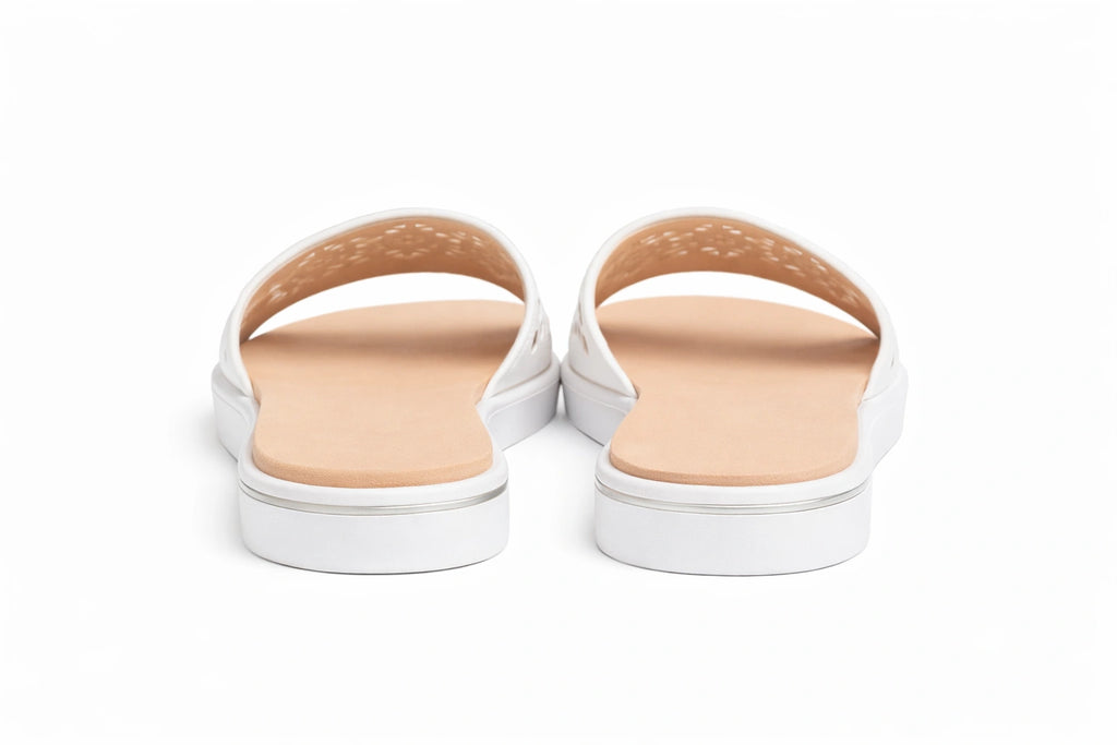 White Cutout Slide Sandals (INSIDE)