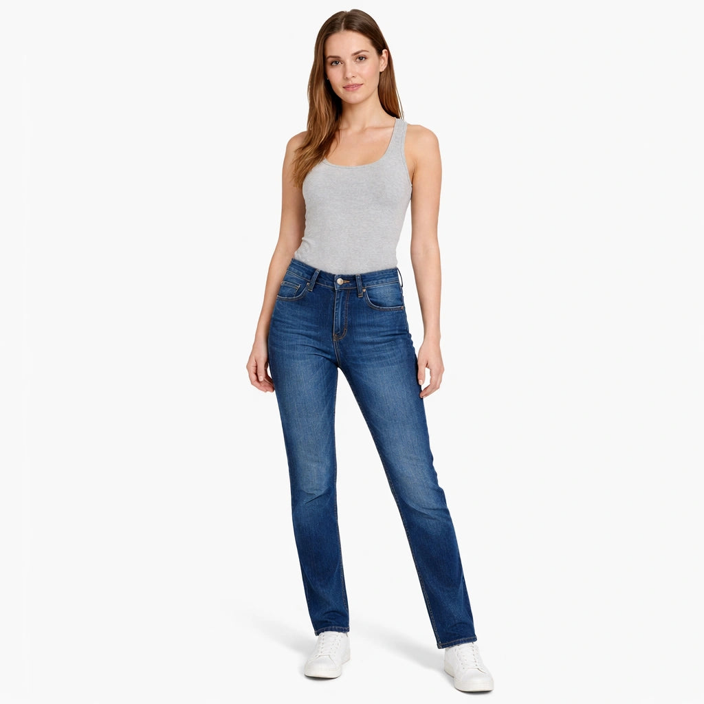 Blue Straight Fit Denim Jeans (INSIDE)