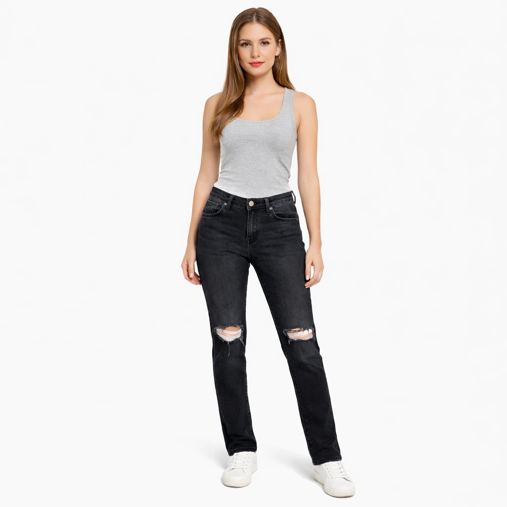 Ripped Knee Slim Fit Jeans (INSIDE)
