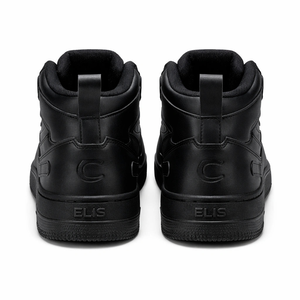 Sleek Black Leather Sneaker (Elis)