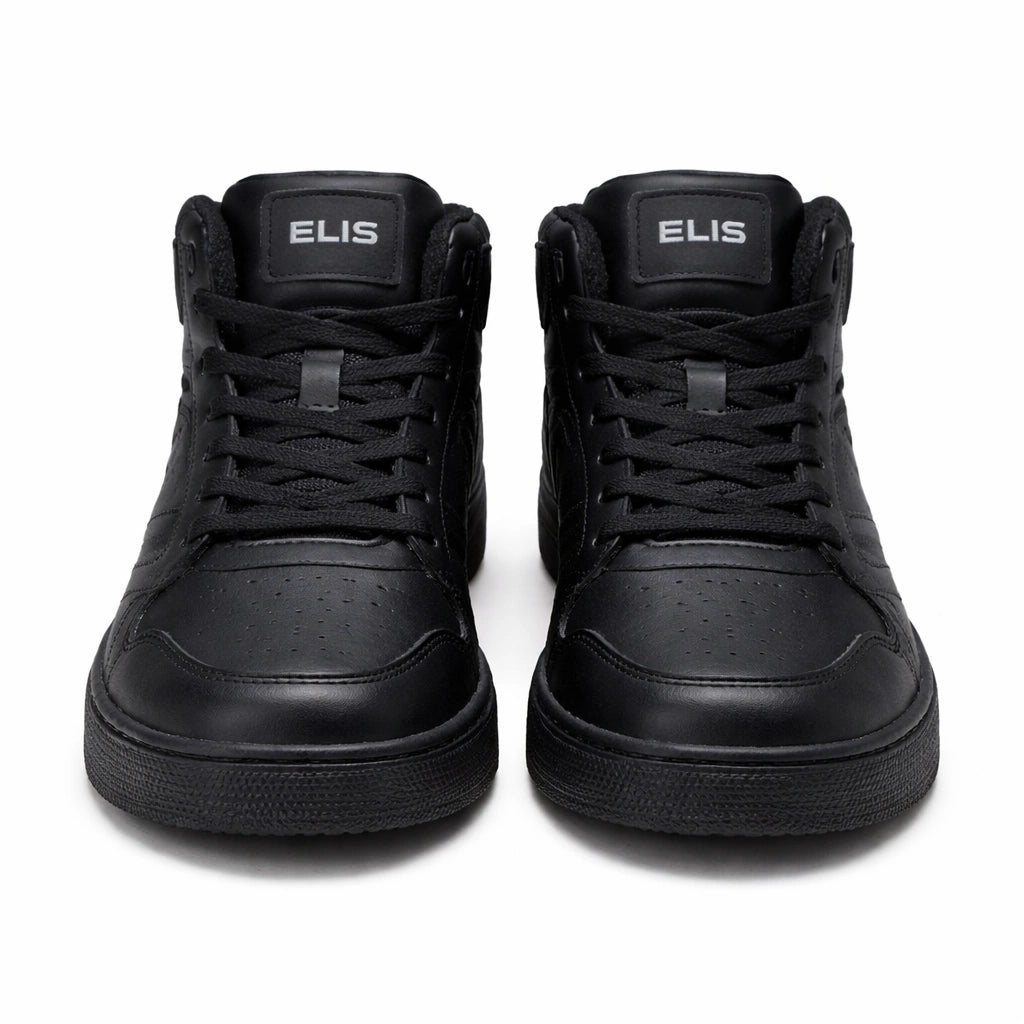 Sleek Black Leather Sneaker (Elis)