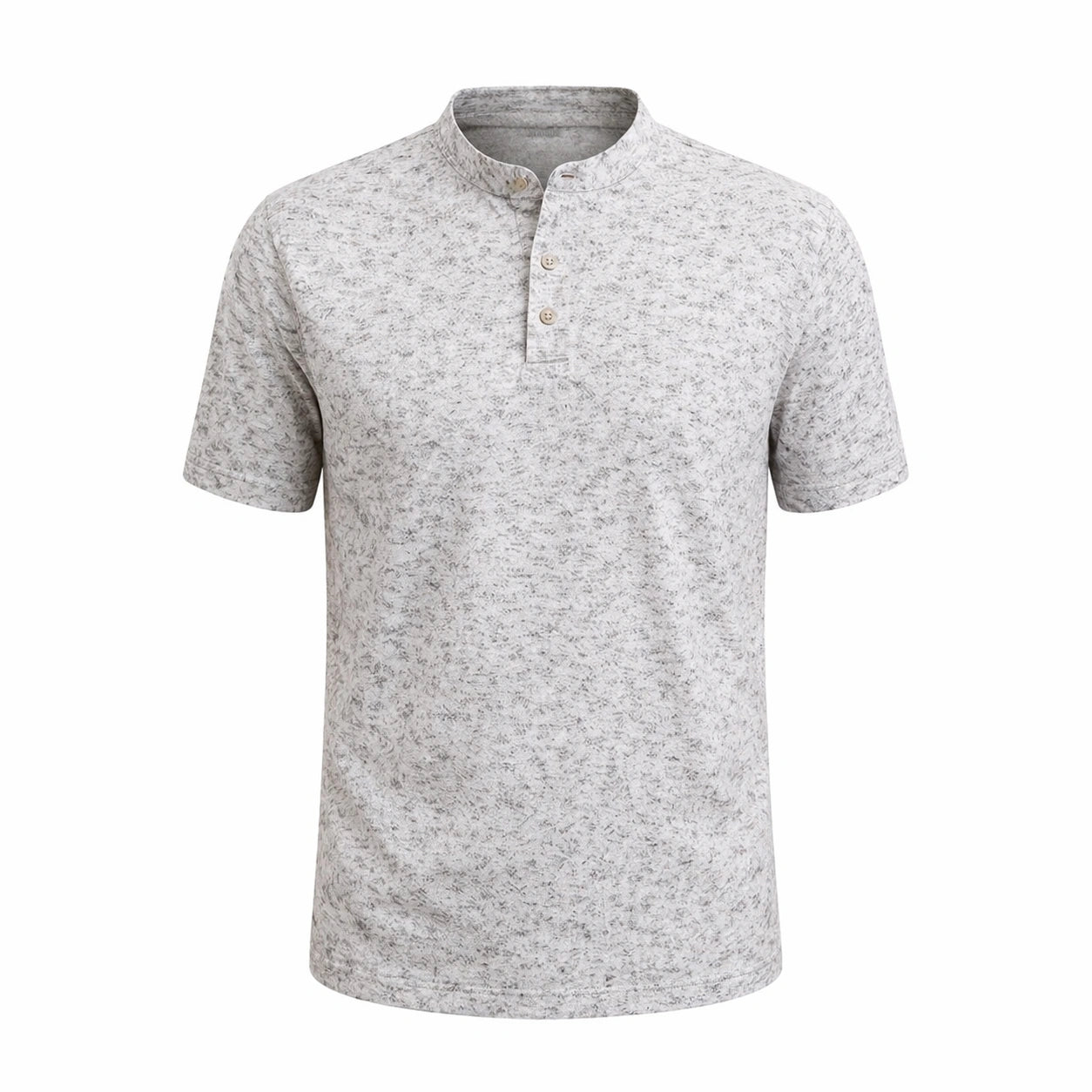 Modern Grey Speckled Henley Tee (IN SIDE)