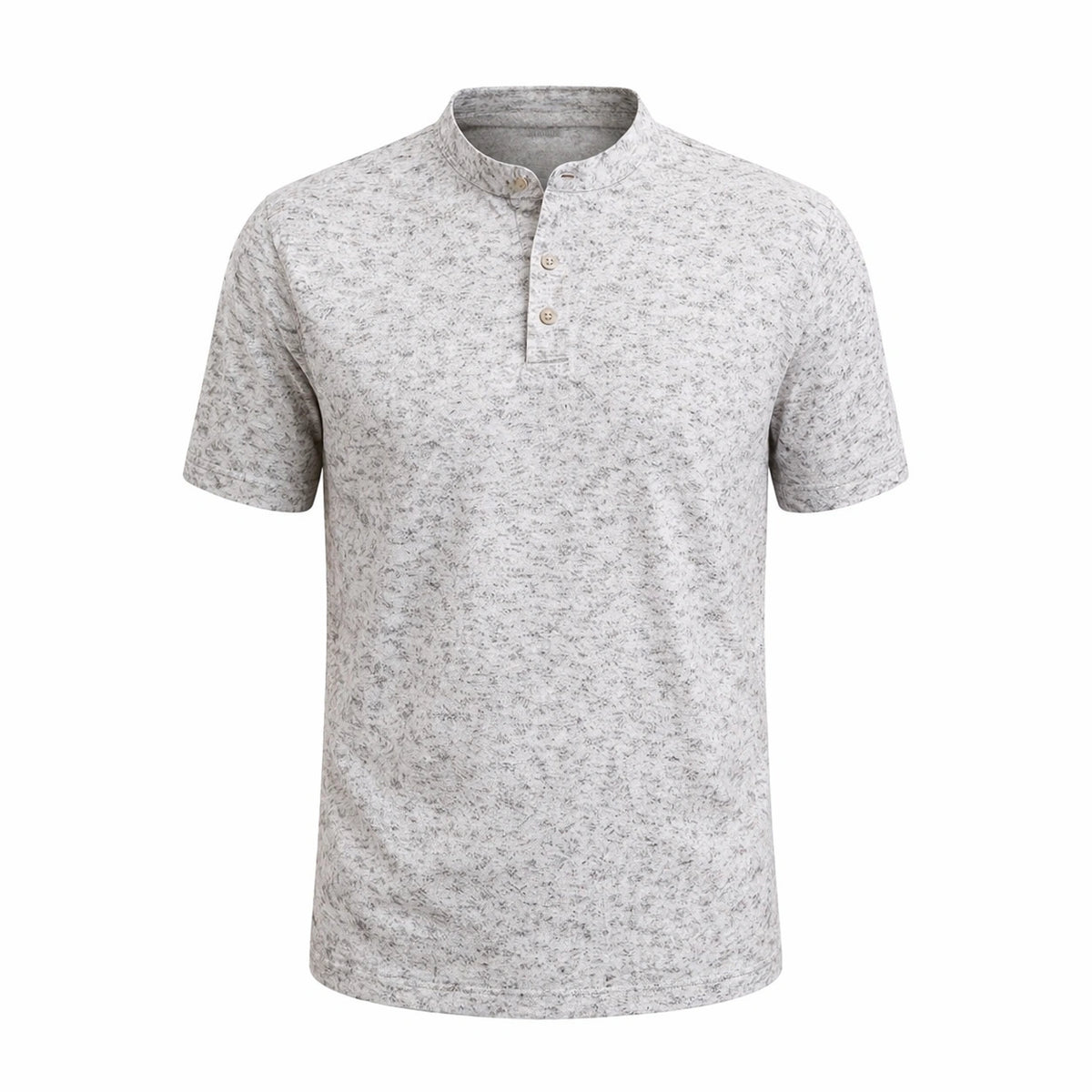 Modern Grey Speckled Henley Tee (IN SIDE)