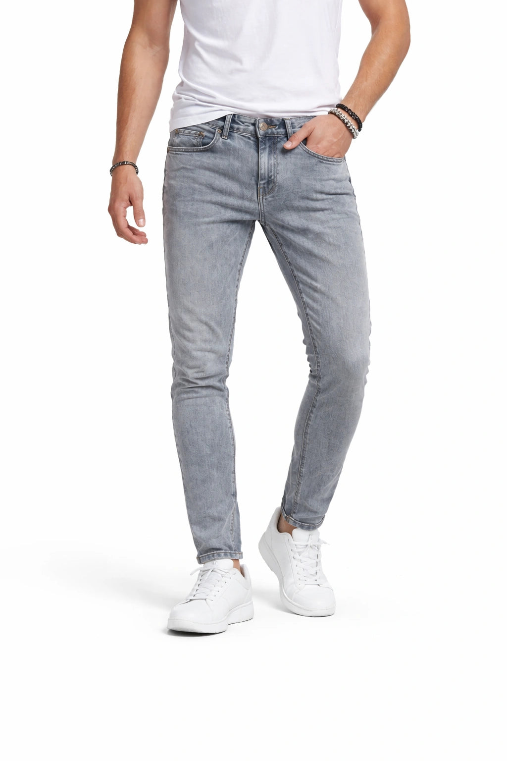 Men’s Light Grey Denim Jeans(INSIDE)