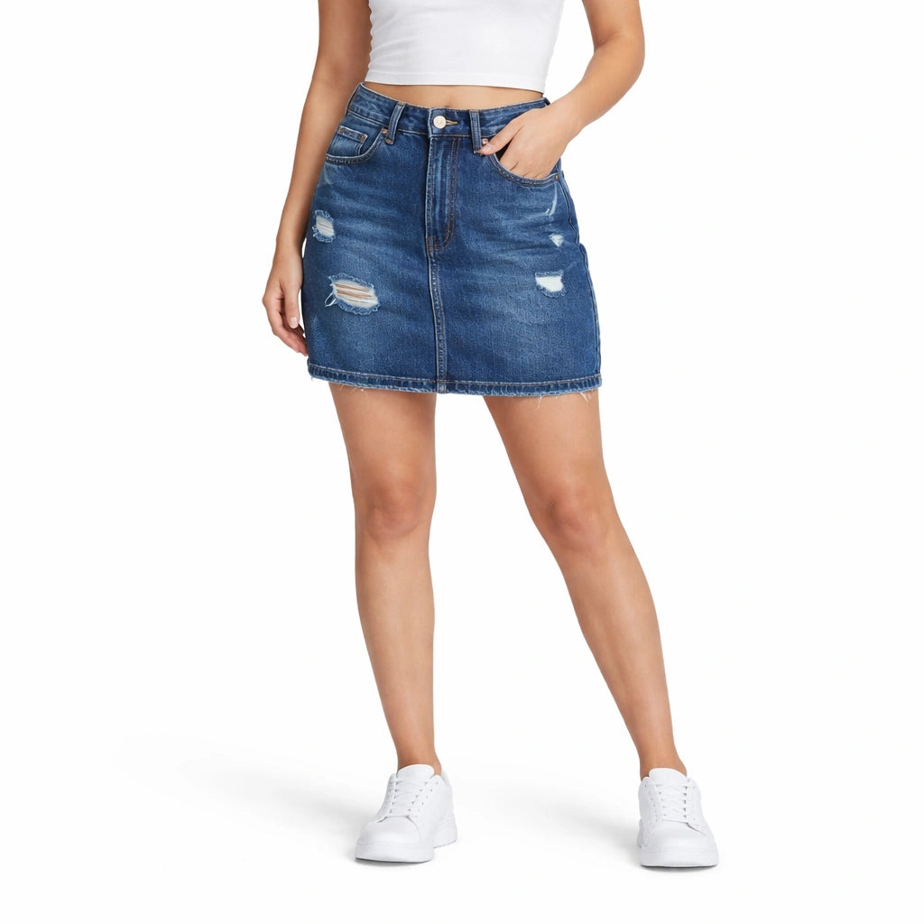 Women’s Dark Blue Denim Skirt (INSIDE)