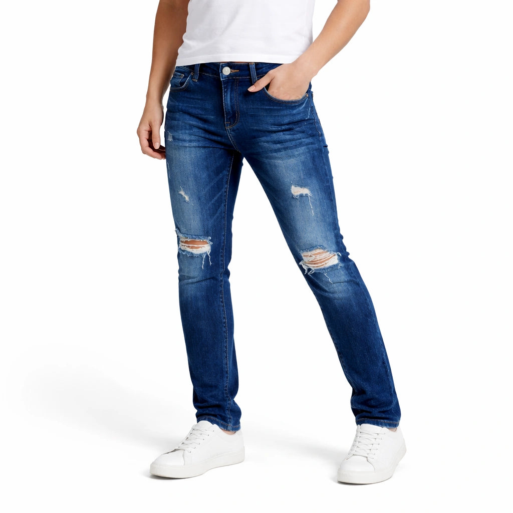Ripped Blue Denim (INSIDE)
