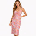 Floral Abstract Midi Slip Dress (INSIDE)