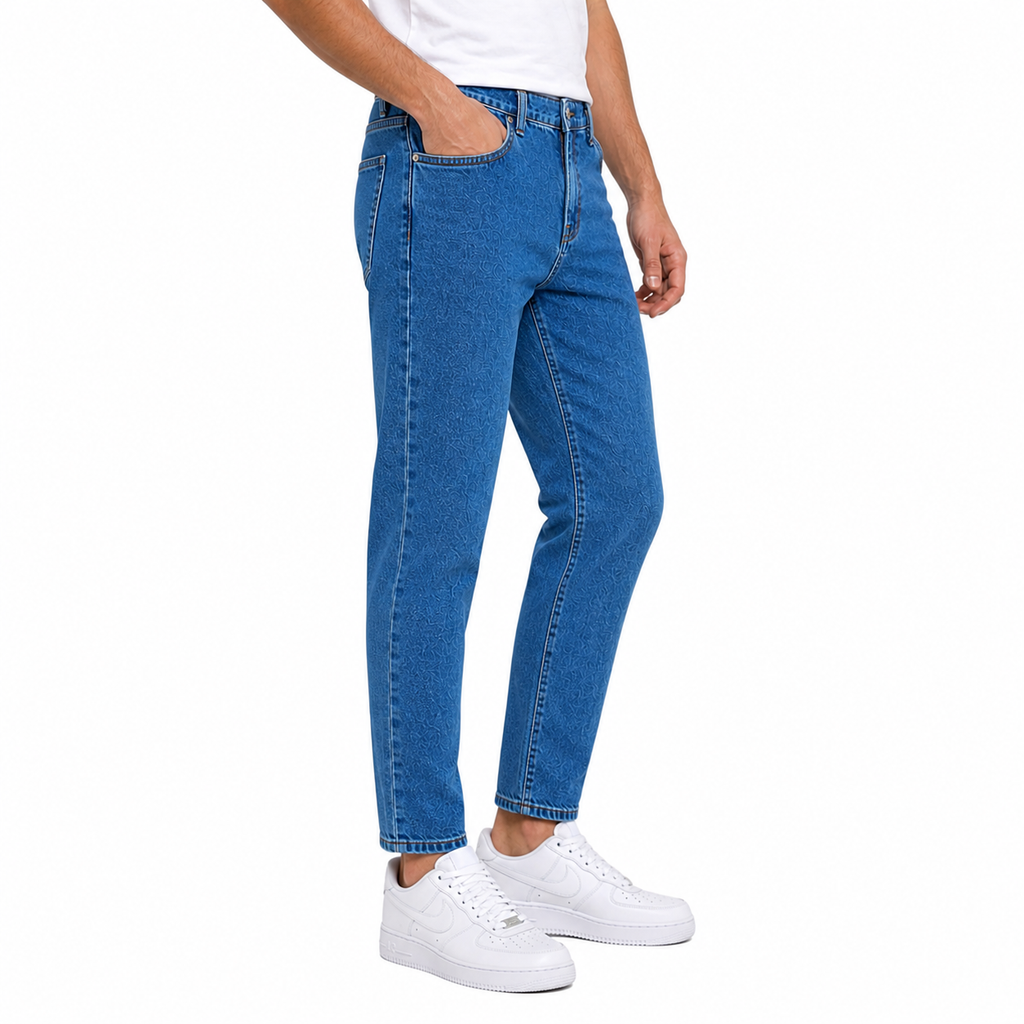 Blue Monogram Patterned Jeans(INSIDE)