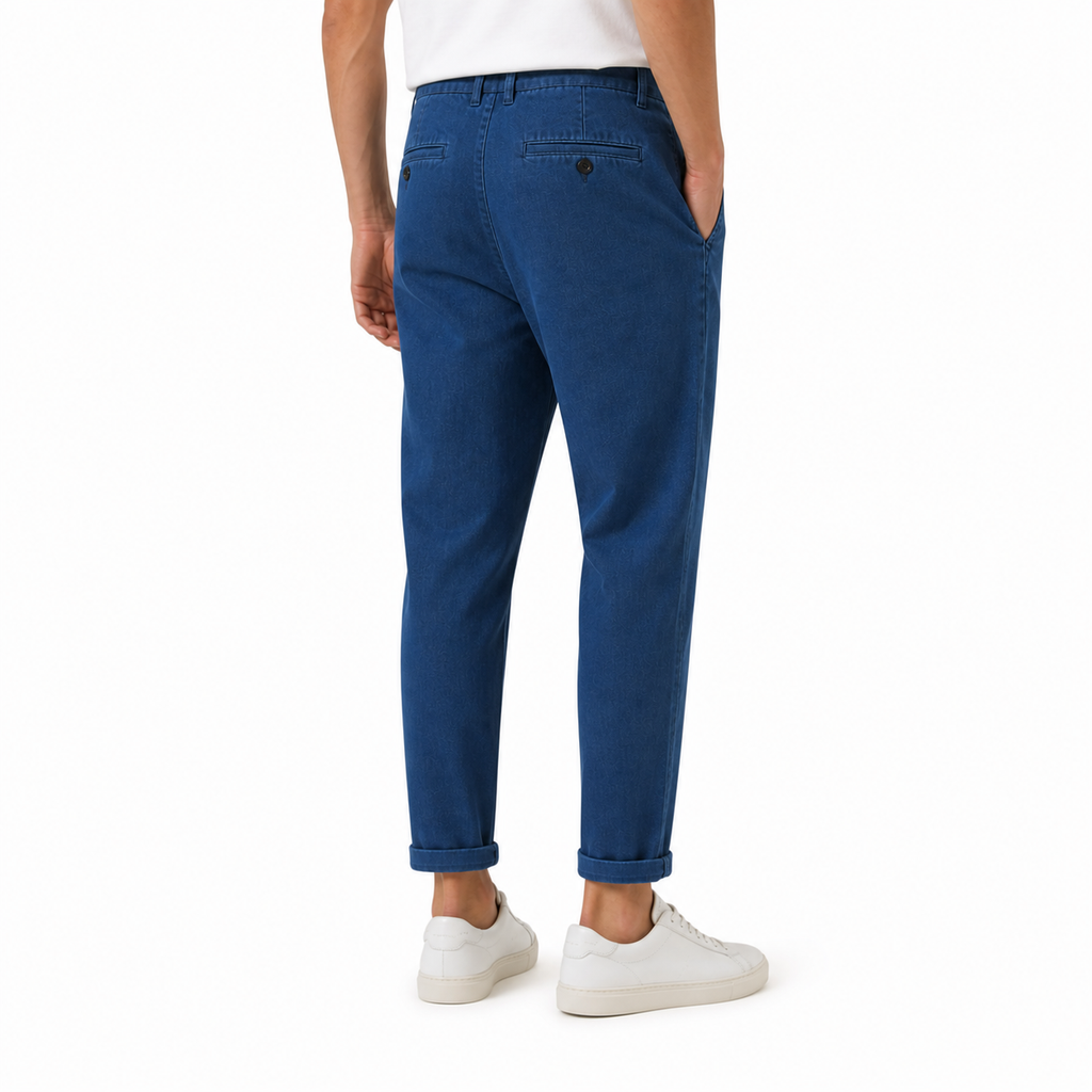 Pleated Front Denim Trousers Jeans (INSIDE)