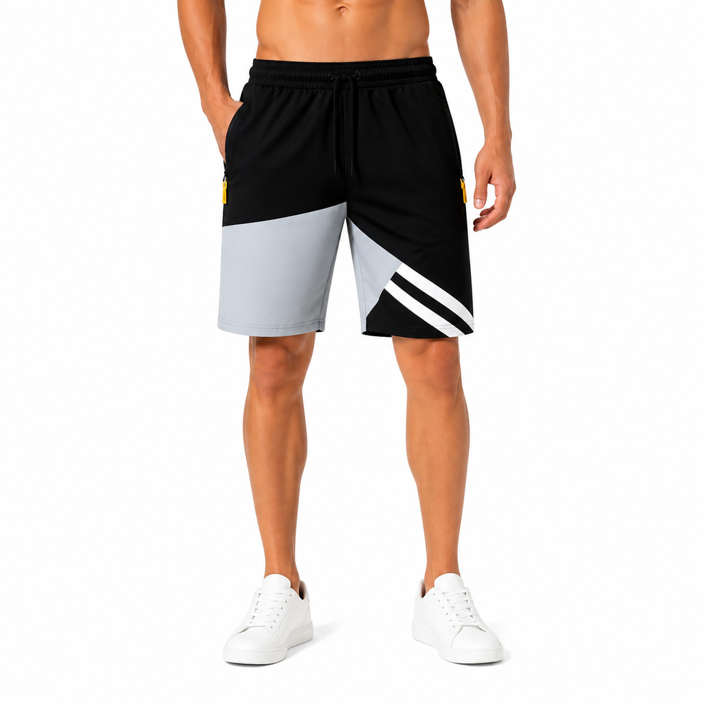Geometric Grey Athletic Shorts(INSIDE)
