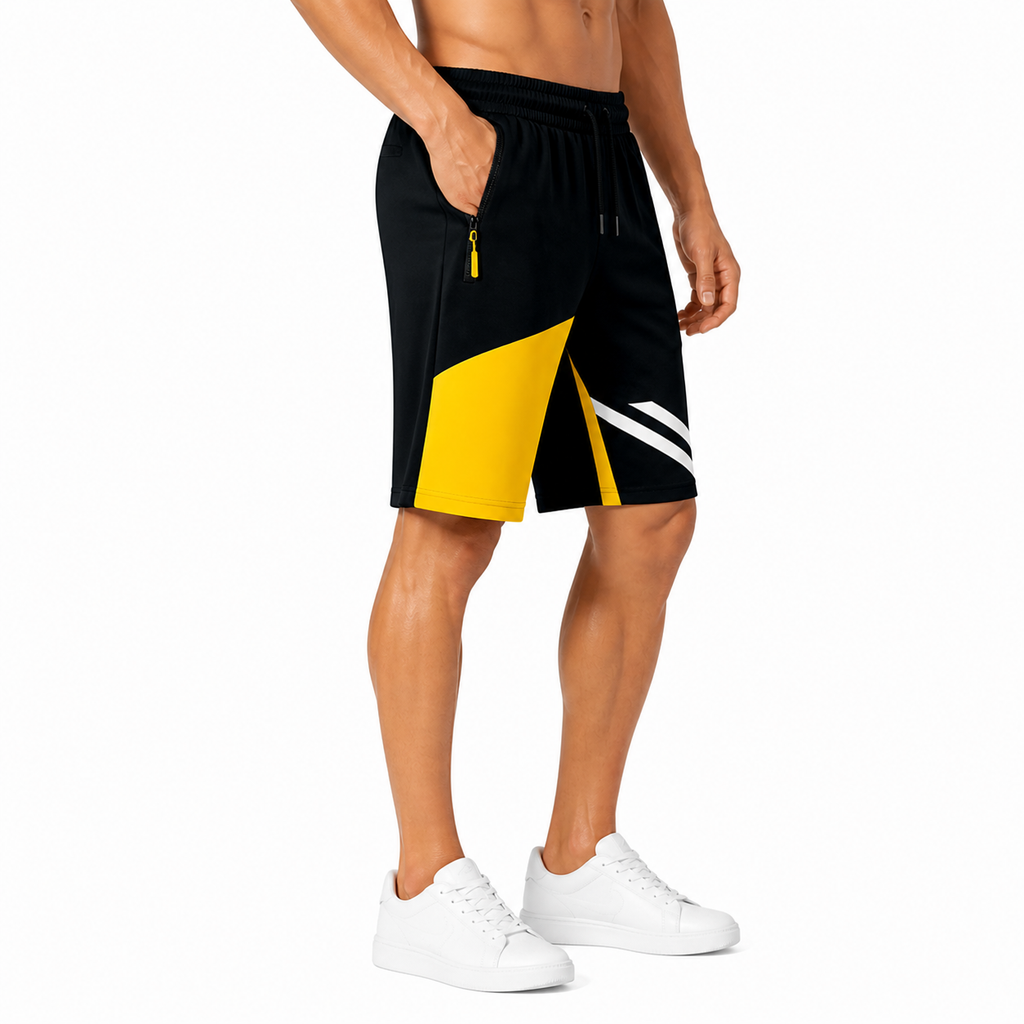 Dynamic Black Yellow Shorts(INSIDE)