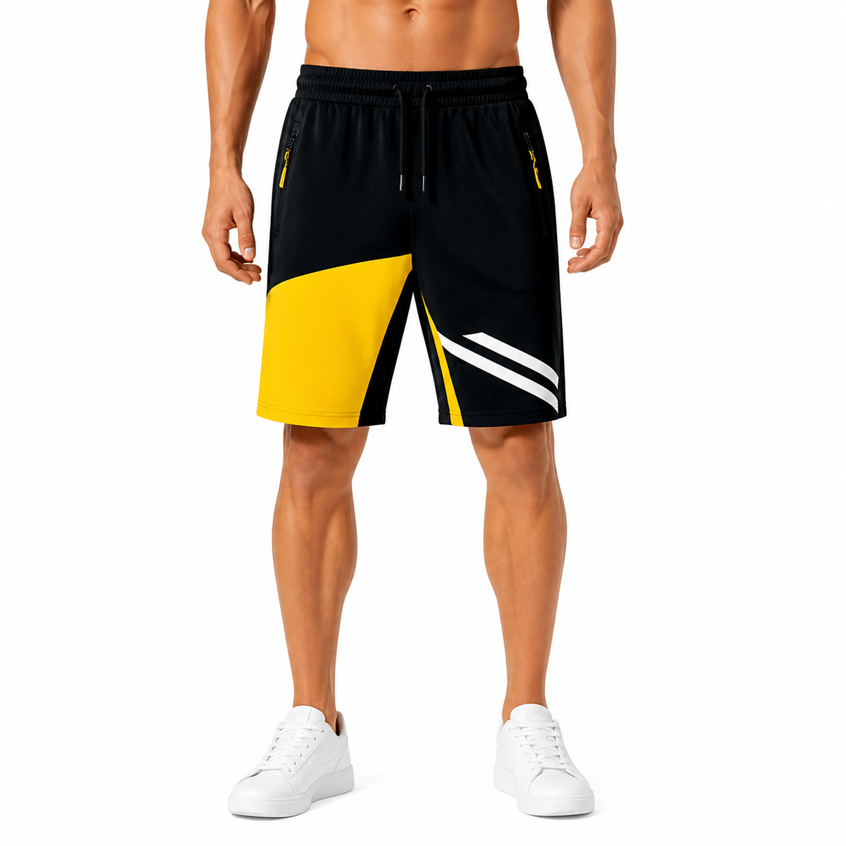 Dynamic Black Yellow Shorts(INSIDE)