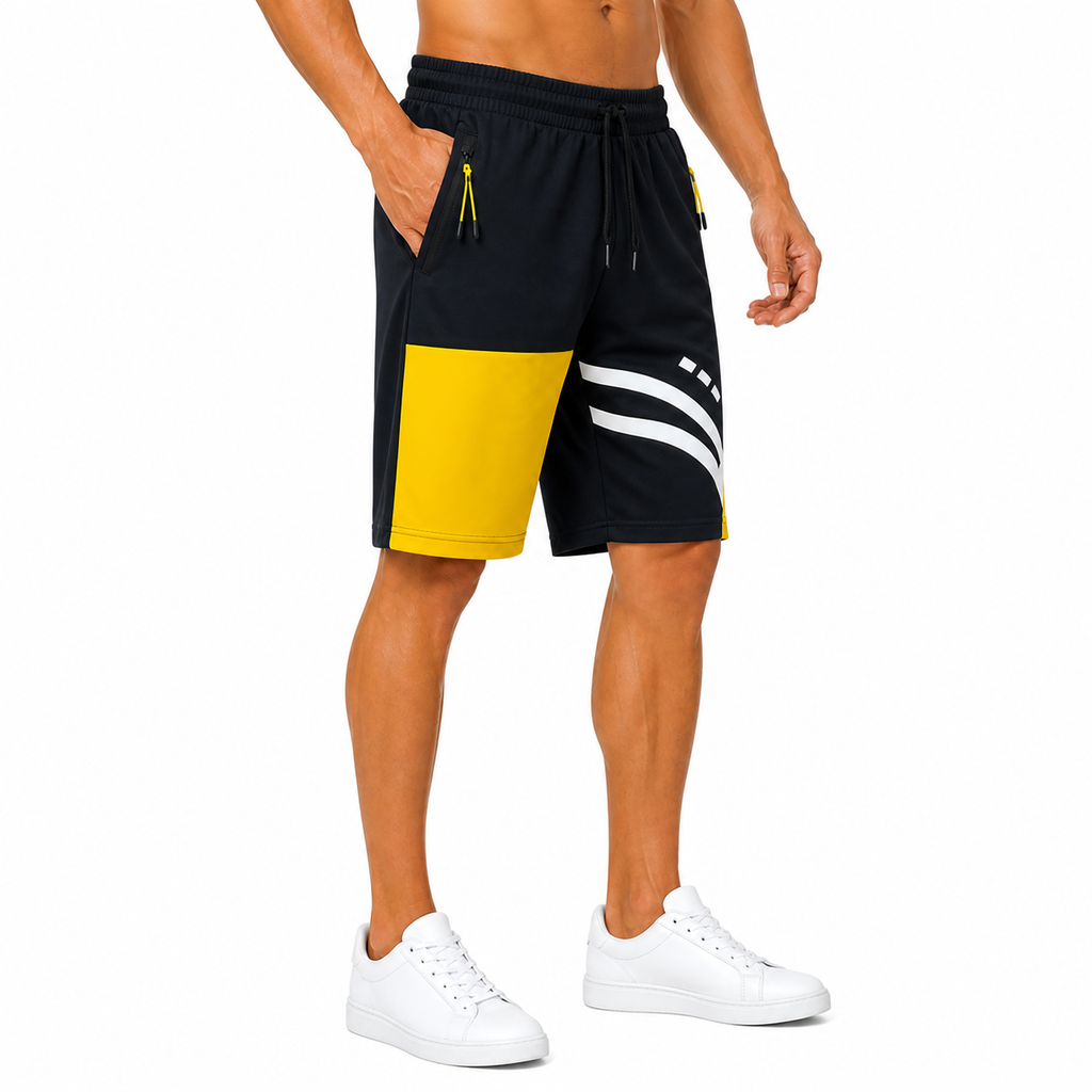 Dynamic Black Yellow Shorts(INSIDE)