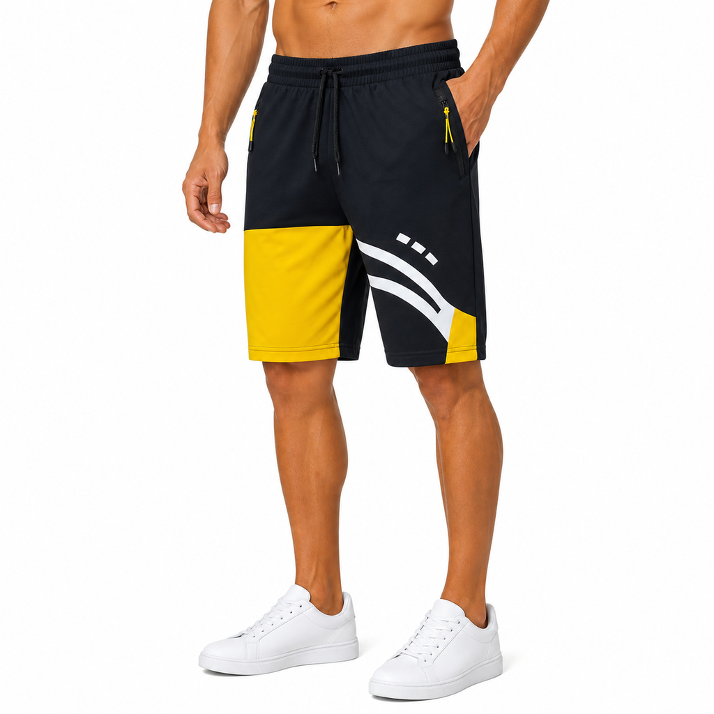Dynamic Black Yellow Shorts(INSIDE)