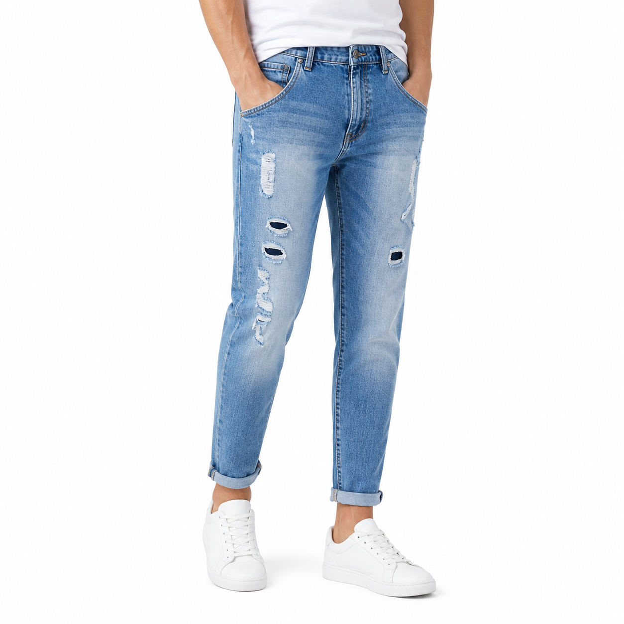 Light Blue Distressed Jeans (INSIDE)