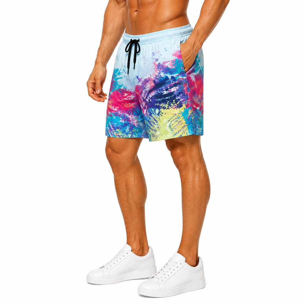 Vibrant Paint Splatter Swim Shorts(INSIDE)