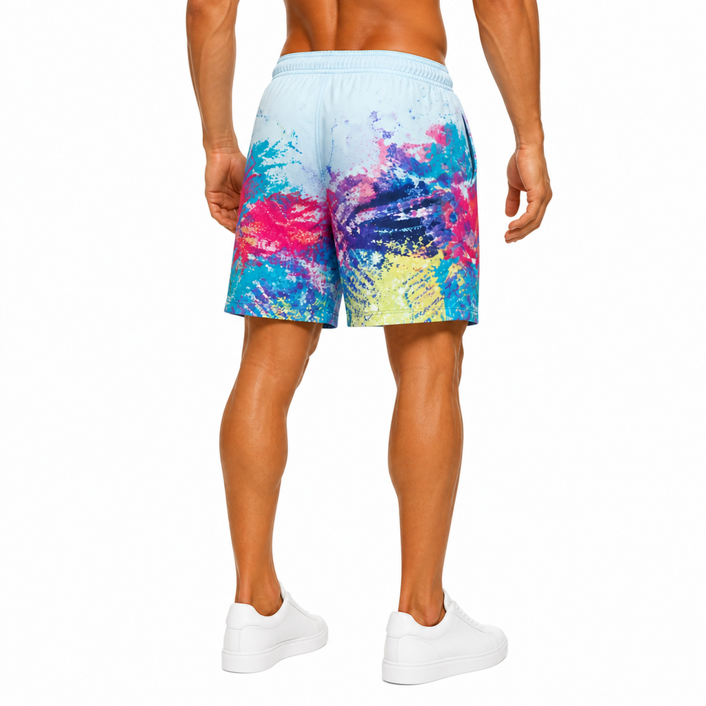 Vibrant Paint Splatter Swim Shorts(INSIDE)