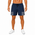 Navy Patterned Athletic Shorts(INSIDE)