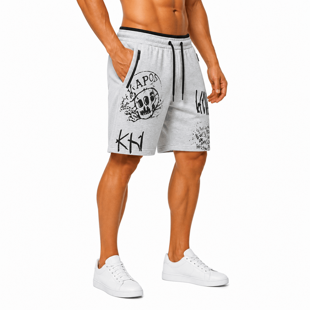Modern Grey Graffiti Shorts(INSIDE)