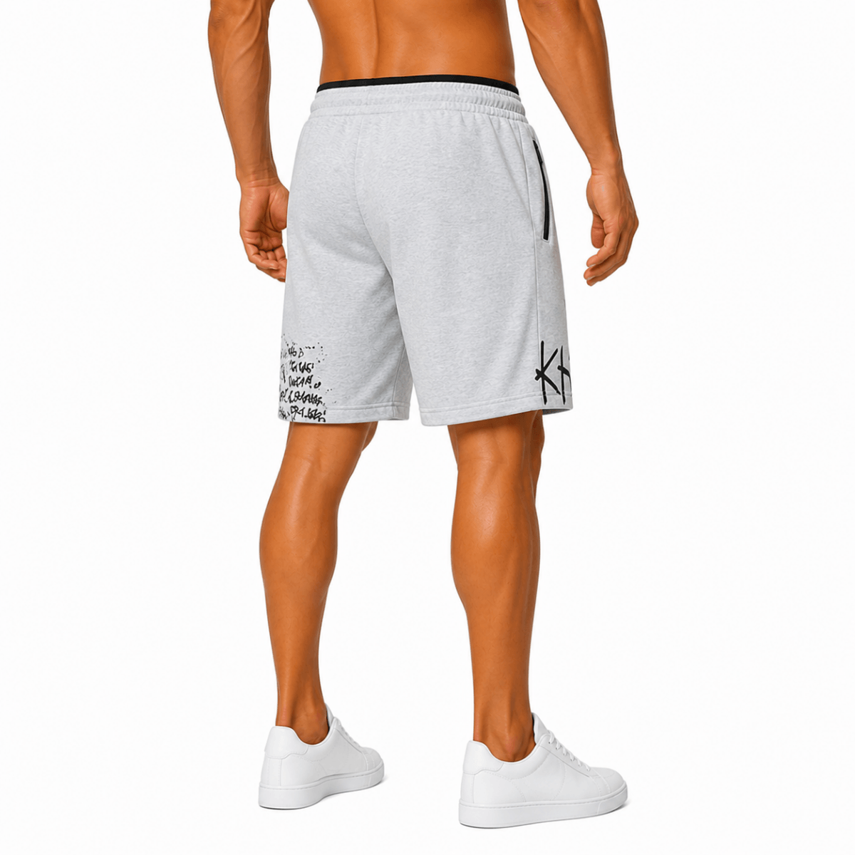 Modern Grey Graffiti Shorts(INSIDE)
