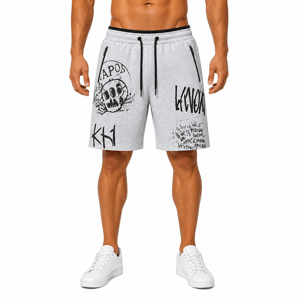 Modern Grey Graffiti Shorts(INSIDE)