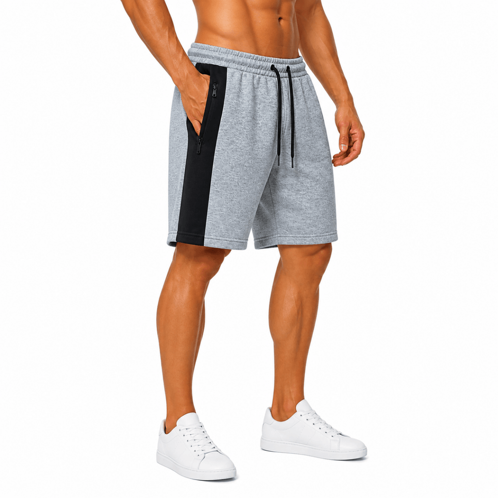 Grey Sporty Contrast Shorts(INSIDE)