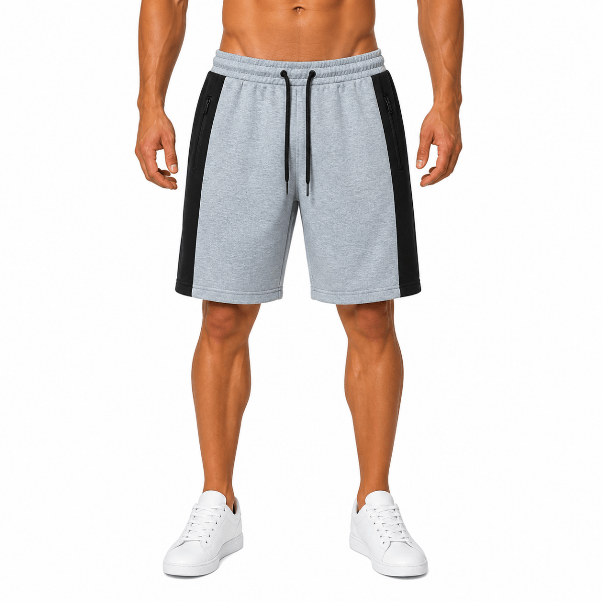 Grey Sporty Contrast Shorts(INSIDE)