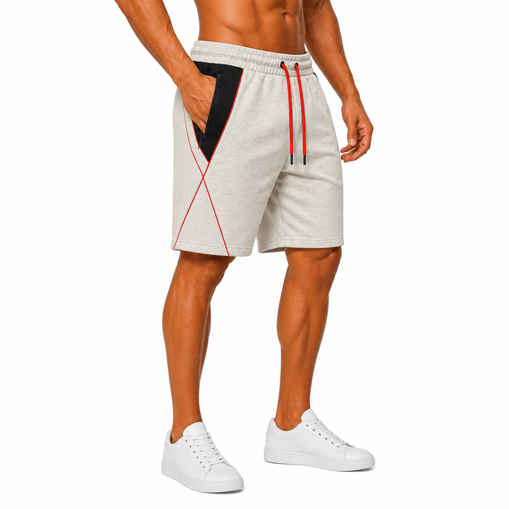 Grey Geometric Athletic Shorts(INSIDE)