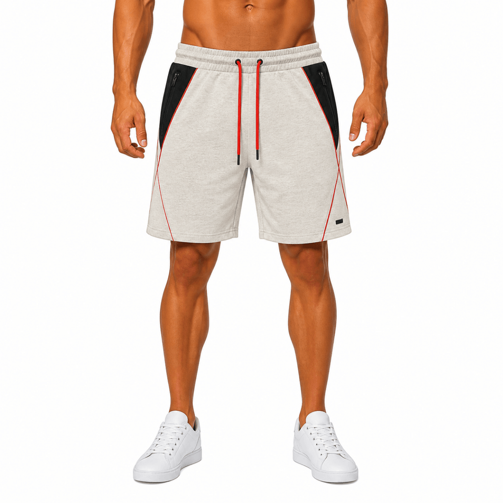 Grey Geometric Athletic Shorts(INSIDE)
