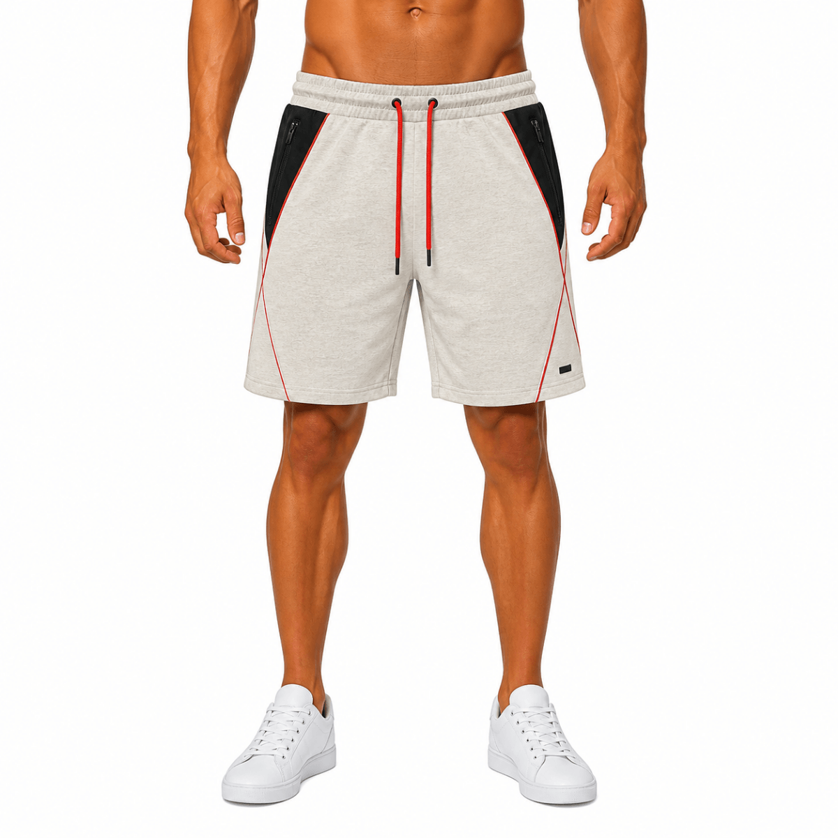 Grey Geometric Athletic Shorts(INSIDE)